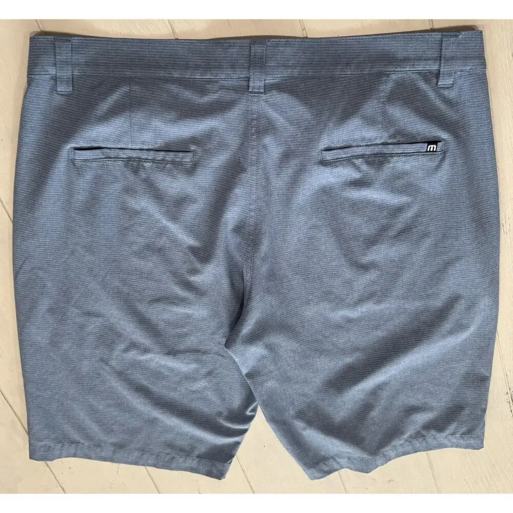 Travis Mathew Men`s Golf Shorts Polyester Stretch Size 38Blue #4710